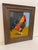 1970s Vintage Folk Art Impressionist Style Painting of a Rooster in a Rustic Wooden Frame For Sale In Seattle - Image 6 of 6
