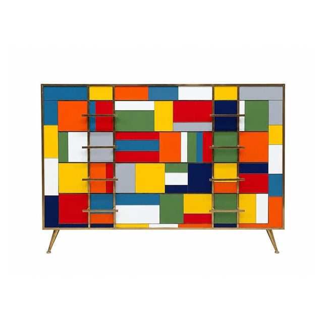 1980s Vintage Chest of Drawers in Colored Glass, 1980s For Sale - Image 5 of 5