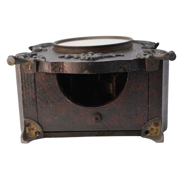 Antique Victorian Rococo Revival Mantel Clock With Ornate Cartouche Dial, Circa 1900 For Sale - Image 16 of 18