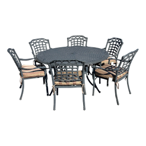 Beautiful Cast Aluminum Patio Set Table and 6 Chairs**
