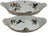 Two (2) Nesting Pillivuyt France Porcelain Bird Gratin Dishes with Gold Trim Exquisite dishes in excellent condition. -...