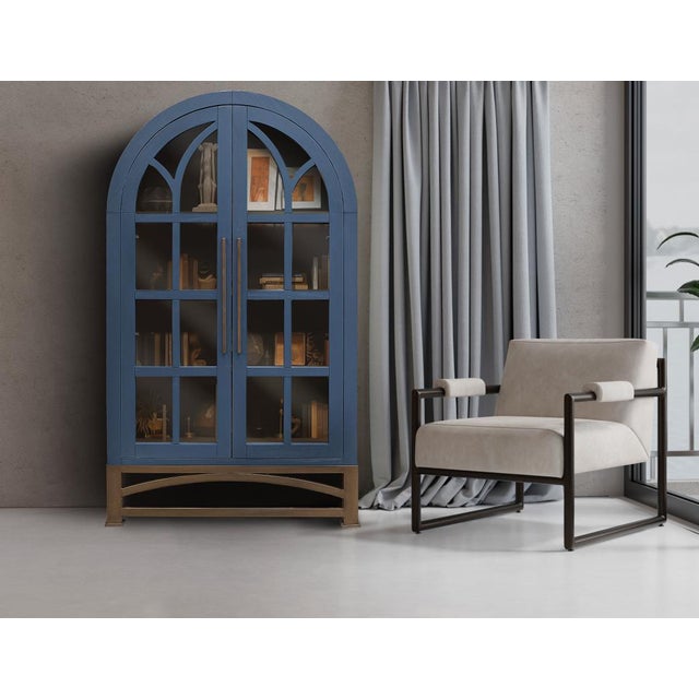 Wood Nina Solid Wood Tall Cabinet, Bookcase, Hutch - Blue For Sale - Image 7 of 7