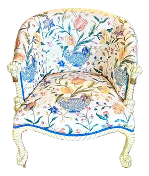Italian Carved Rope and Tassel Vintage Chair