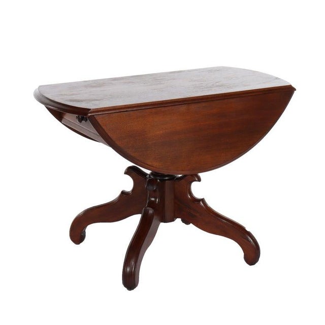 Antique Victorian Walnut Drop Leaf Table C1890 For Sale - Image 6 of 11