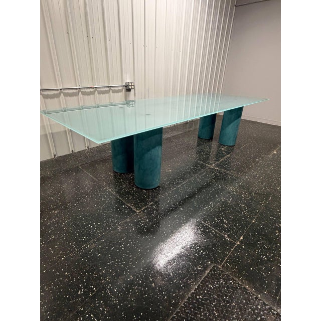 Rare vintage Serenissimo dining table designed by Lella and Massimo Vignelli and David Law for Acerbis, Italy. This...