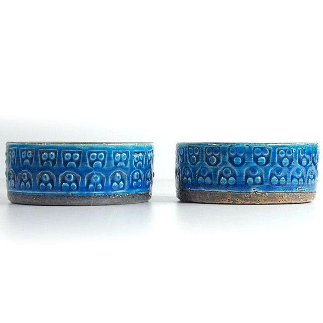 1970s Italian Rimini Blue Ceramic Candleholders by Aldo Londi for Bitossi, 1970s, Set of 2 For Sale - Image 5 of 11
