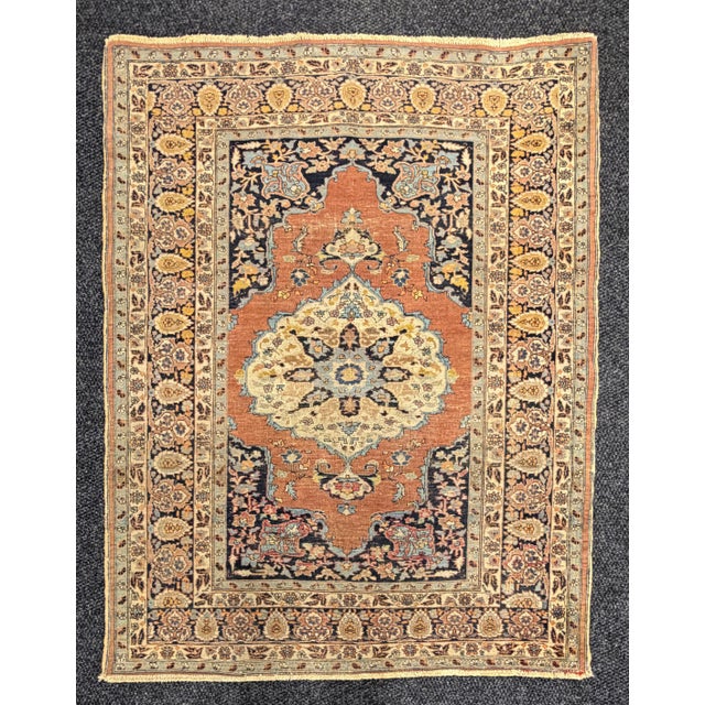 Antique Persian Tabriz rug in the Hadji Jalili tradition, originating from northwest Iran, one of the most important...