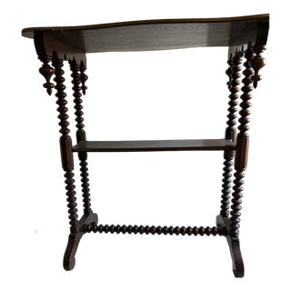 Victorian Side Table With Shelf, Walnut, Late 19th Century For Sale
