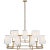 Modica XL Ring Chandelier in Gilded Iron with Linen Shades Designer: Chapman & Myers Fixture Height: 21.5" Min. Custom...