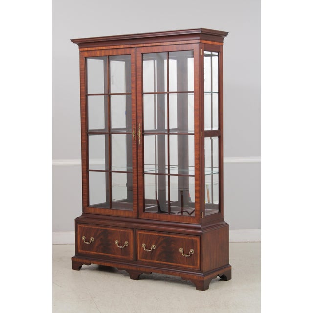 Henkel Harris Model 2303 Double Door Mahogany Display Cabinet For Sale In Philadelphia - Image 6 of 18