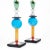 Pair of lamps from Murano island in Venice, Italy. The lamps feature an array of colorful geometric Murano glass...