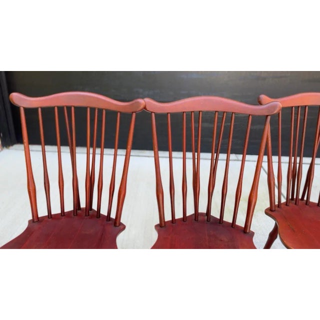 Early 20th Century Set/6 Early 20th Century Spindle Windsor Chairs For Sale - Image 5 of 9