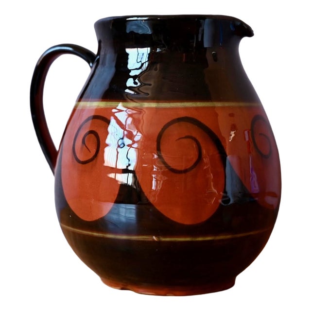 Handcrafted Ceramic Pitcher by E.K. Chaixia, 1970s For Sale