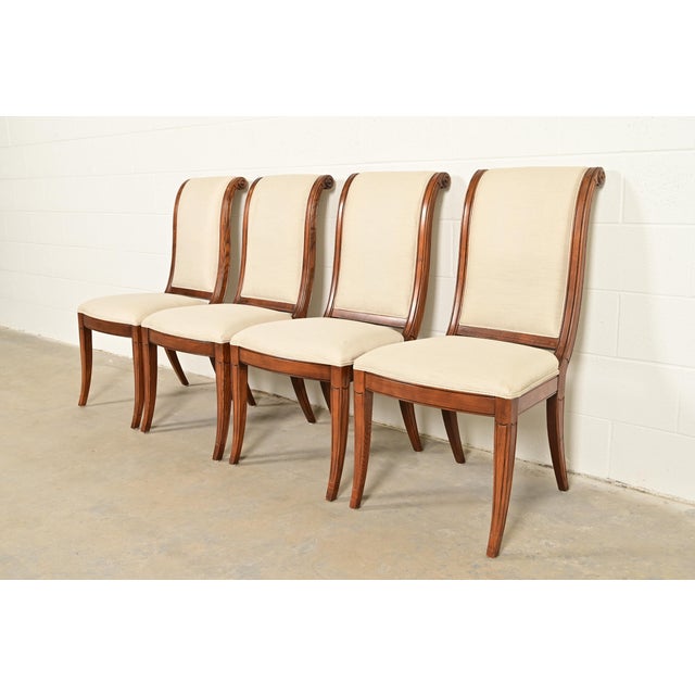 Henredon French Regency Louis XVI Carved Oak Dining Chairs, Set of Four For Sale - Image 15 of 15