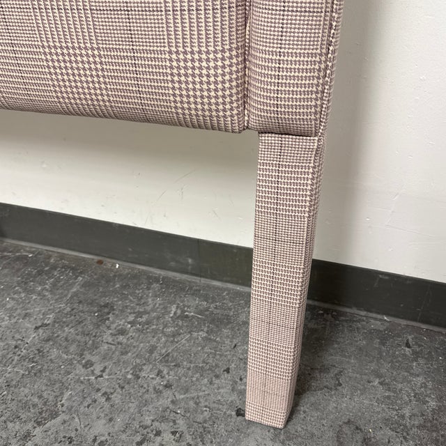 Queen Size Bespoke Glen Plaid Upholstered Headboard For Sale - Image 9 of 12
