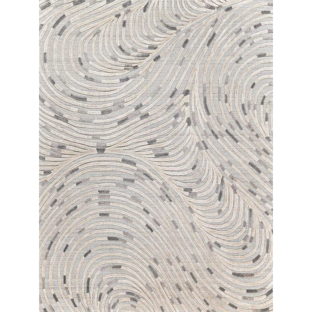 Exquisite Rugs Overture Handmade New Zealand Wool & Bamboo Silk Gray Rug-8'X10' For Sale