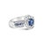 Contemporary Sapphire Diamond Baguette Engagement Ring 1.60cttw 18k White Gold, Size 7.5 For Sale - Image 3 of 3