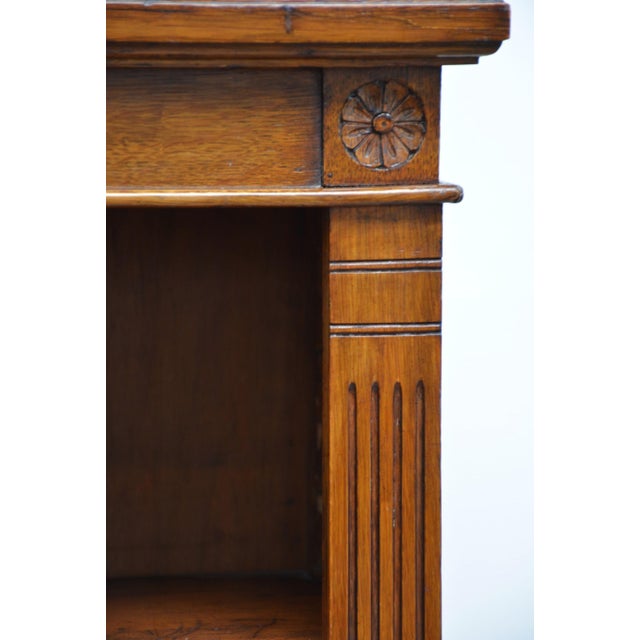 Low English Late Victorian Oak Open Bookcase, 1890 For Sale - Image 18 of 18