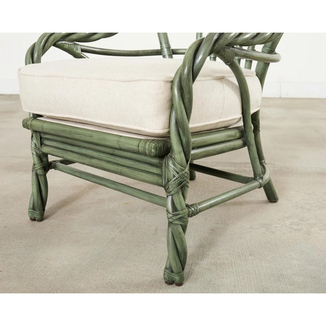 Asparagus McGuire Organic Modern Twisted Rattan Lounge Chair For Sale - Image 8 of 18