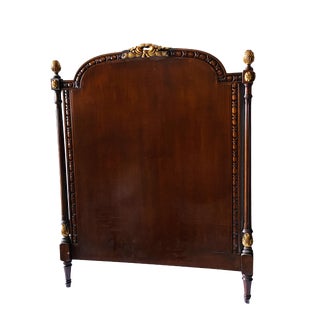 1960s French Style Ornate Twin Walnut Carved Headboard For Sale