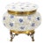 Vintage Mid Century Enameled Painted Floral Pattern Art Glass Round Dresser Box For Sale - Image 9 of 9
