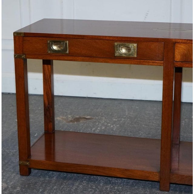 Vintage Military Campaign Console Table by London Kennedy for Harrods For Sale - Image 5 of 18