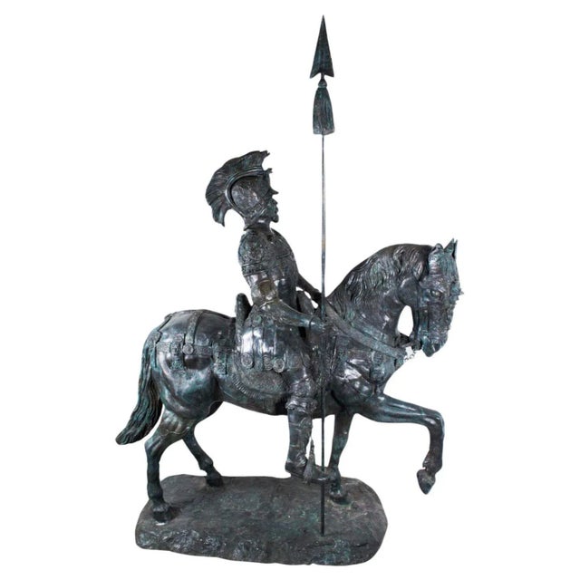 Life Size Roman Armoured Cavalry Officer on Horseback, 20th Century, Bronze For Sale - Image 18 of 18