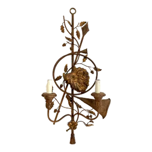 Italian Flora & Fauna Gold Wall Sconce