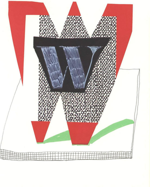 David Hockney, W from Hockneys Alphabet, Lithograph