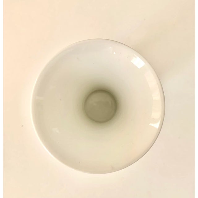 Traditional Small Vintage Furstenberg Germany White Vase With Green Wreath Design For Sale - Image 3 of 5