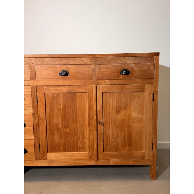 Large Teak Sideboard with Multiple Drawers and Cupboards For Sale - Image 5 of 7