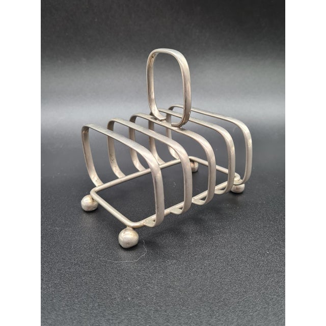 Mid-Century Modern 20th Century Silver-Plated Toast Rack, England, 1960s For Sale - Image 3 of 11