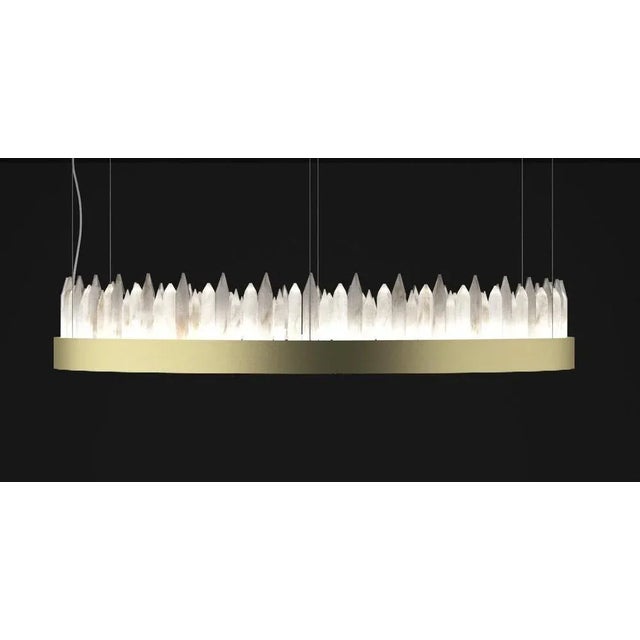 Contemporary Urano Brushed Brass 60 Pendant Light 3 by Alabastro Italiano For Sale - Image 3 of 5