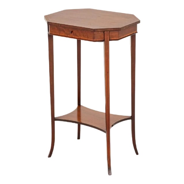 Regency Revival Side Sewing Table in Mahogany, 1880s For Sale