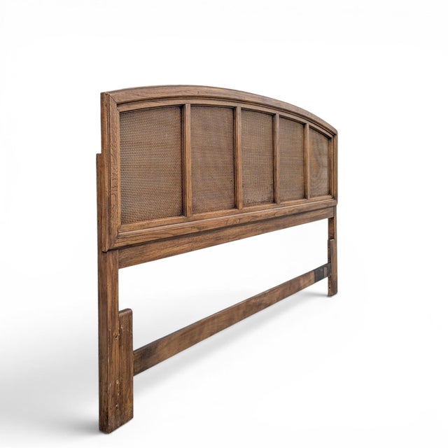Coastal Vintage Thomasville Woven Rattan King Headboard For Sale - Image 3 of 17