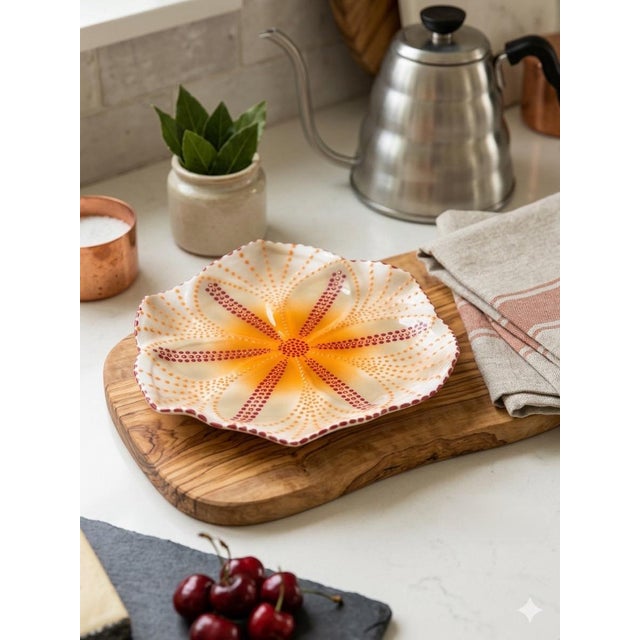 Hand-Painted South African Ceramic Sea Urchin Platter For Sale - Image 10 of 12