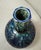 Vintage Large Tall Signed Tom Neugebauer Blue Green Raku Blackware Pottery Vase For Sale - Image 9 of 13