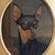 Portraiture Antique Portrait of a Miniature Pinscher, Original Oil Painting of a Dog, 19th Century For Sale - Image 3 of 6