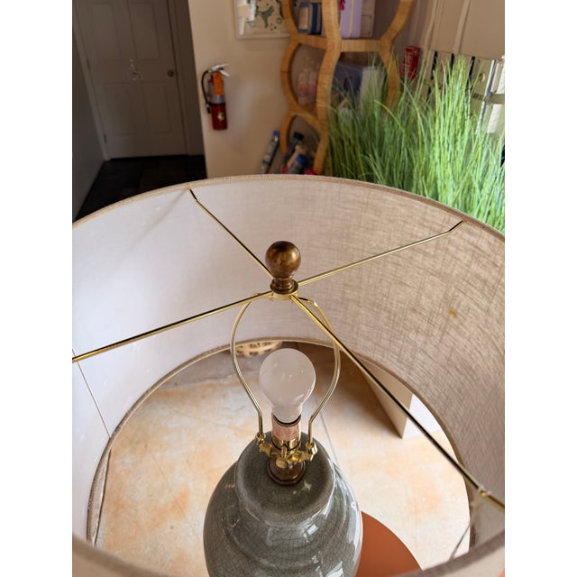 Early 21st Century Currey & Co. Sage Green Table Lamp For Sale - Image 5 of 7