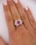 Contemporary GIA Certified 2.4 Carat No Heat Pink Sapphire & Briolette Diamond Platinum Ring For Sale - Image 3 of 6