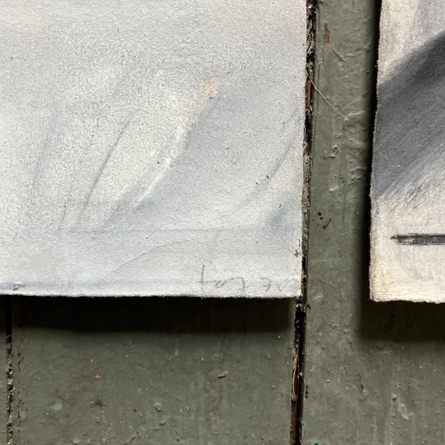 1970s 1970s Three Original Abstract Expressionist Pastel Drawings People in Motion- Set of Three For Sale - Image 5 of 8