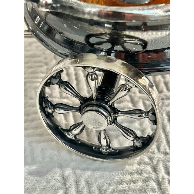 Silver Victorian Silver Plate Double Decanter or Wine Coaster Trolley Made by Sheffield Silversmiths For Sale - Image 8 of 10