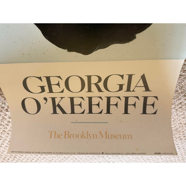 Vintage 1988 Georgia O'Keeffe "Pansy, 1926" Brooklyn Museum Large Format Exhibition Poster For Sale - Image 10 of 12