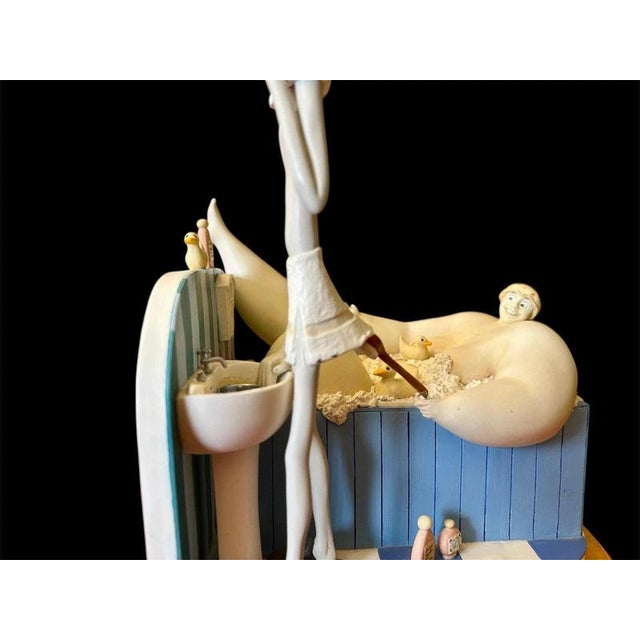 Peekaboo Figural Resin Sculpture in the style of Sarah Jane Szikora For Sale - Image 3 of 16