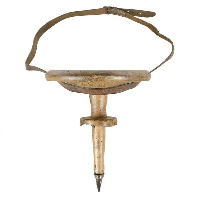 Wood Rustic Wooden Milking Stool For Sale - Image 7 of 7