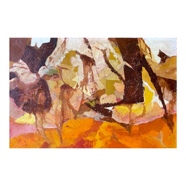 1964 Mid-Century Abstract Painting For Sale