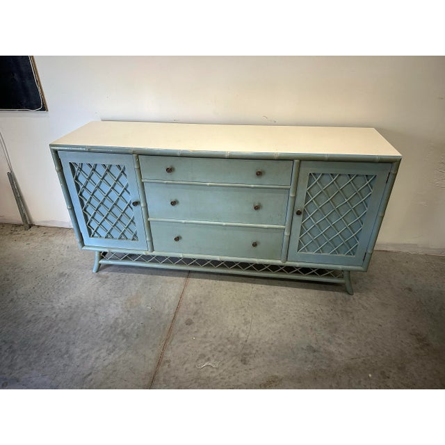 Mid-Century Modern 1950s Ficks Reed Style Sideboard For Sale - Image 3 of 7
