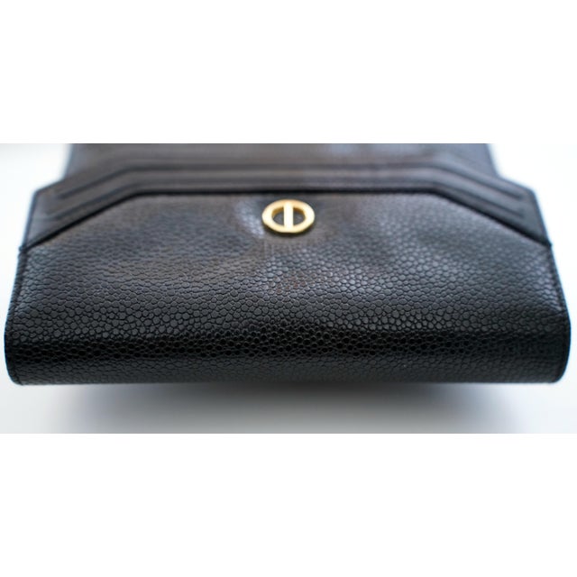 Christian Dior Black Caviar Leather Envelope Clutch, 1990s For Sale - Image 13 of 14
