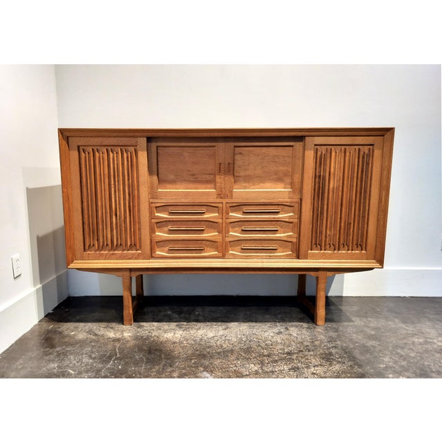 Mid Century Scandinavian Danish Brutalist Oak Sideboard by Henning Kjaernulf For Sale - Image 12 of 12