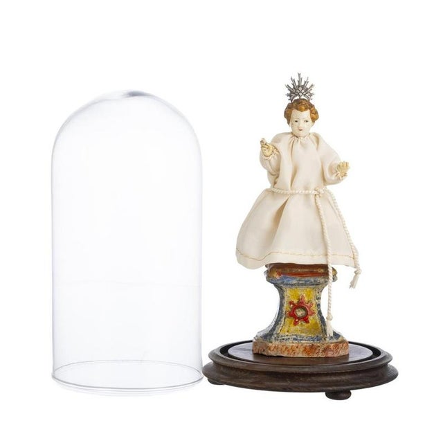 Religious Artist, Infant Jesus, 18th Century, Wood with Glass & Silver Details For Sale - Image 6 of 6